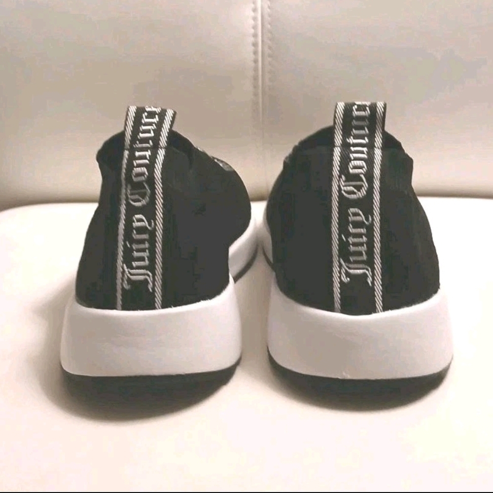 Juicy Couture Black & Silver Rhinestones Detail Slip-On Unisex Sneakers SIZE 7 - Picture 4 of 5